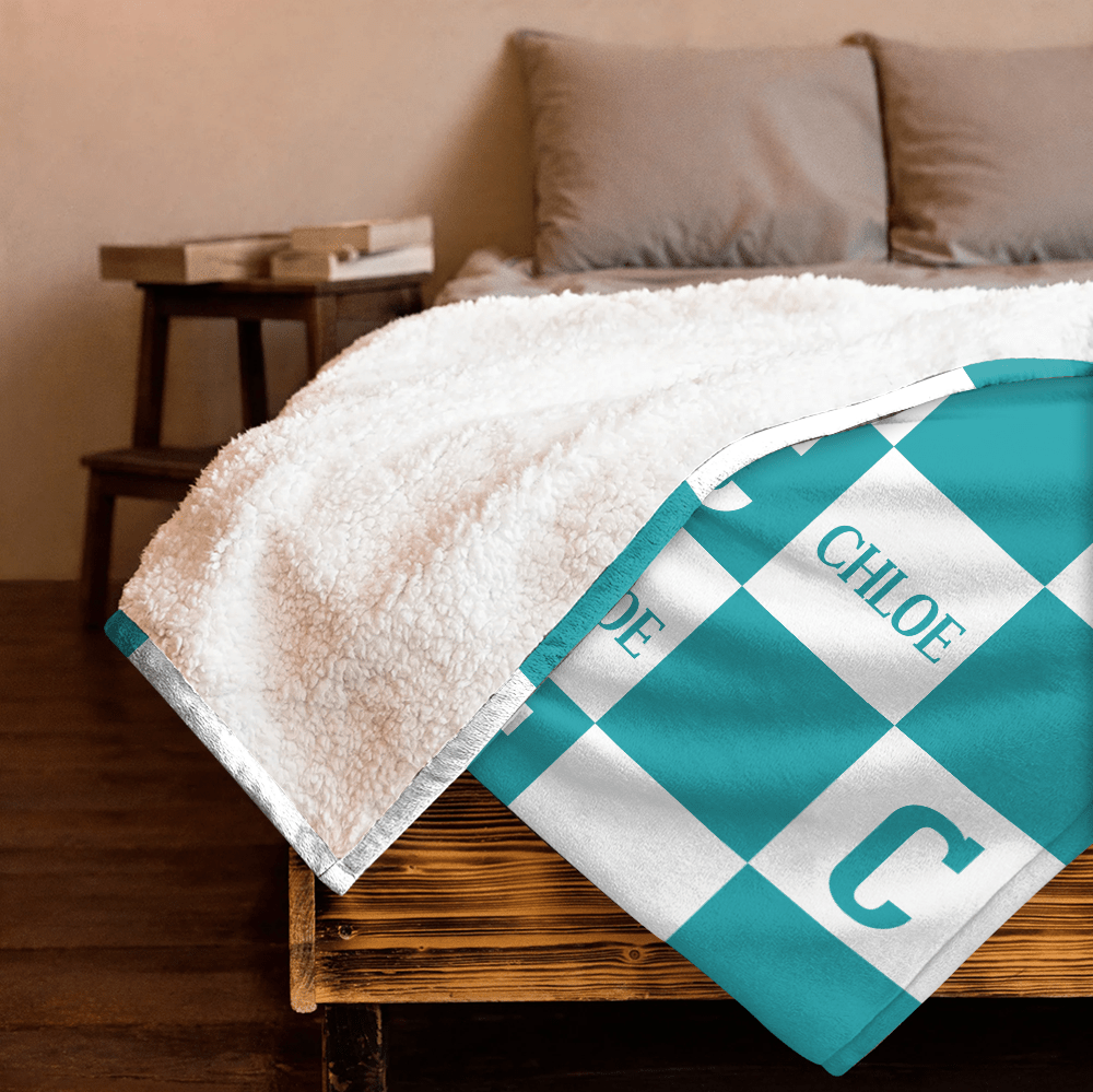Custom Name Checker Colorful Blanket - Personalized Blanket - Giftago