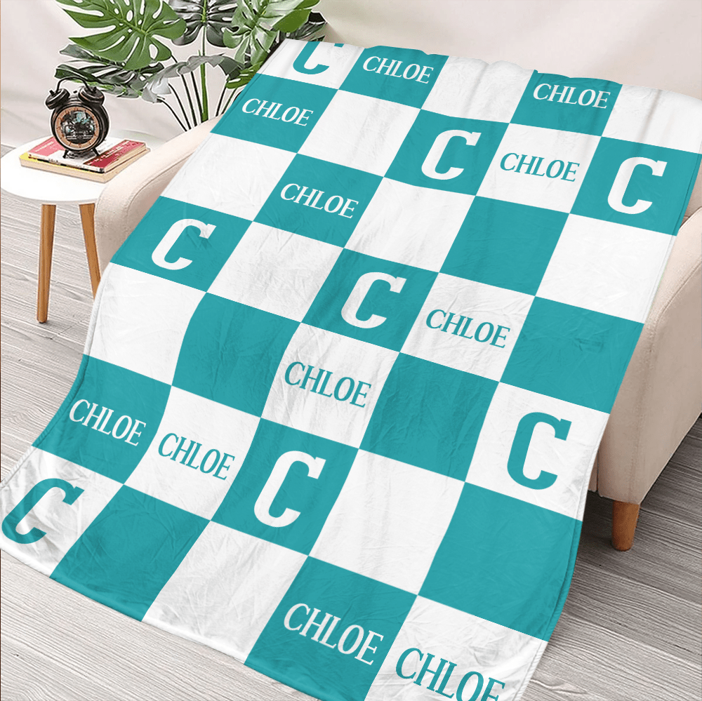 Custom Name Checker Colorful Blanket - Personalized Blanket - Giftago