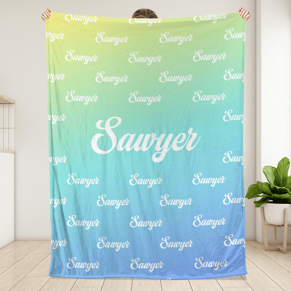 Custom Name Gradient - Personalized Blanket - Giftago