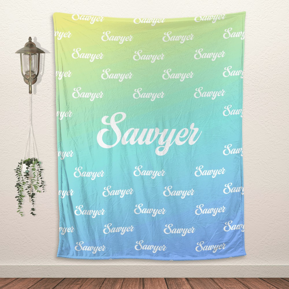 Custom Name Gradient - Personalized Blanket - Giftago