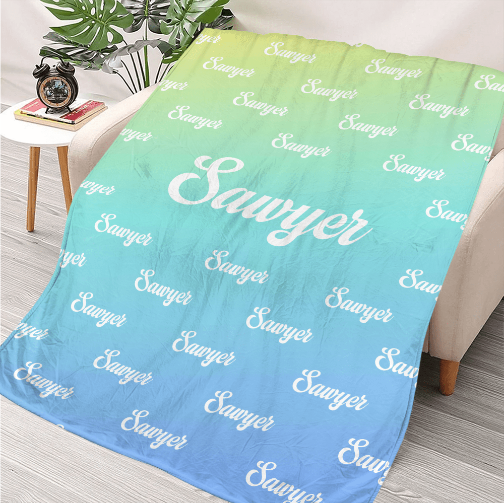 Custom Name Gradient - Personalized Blanket - Giftago