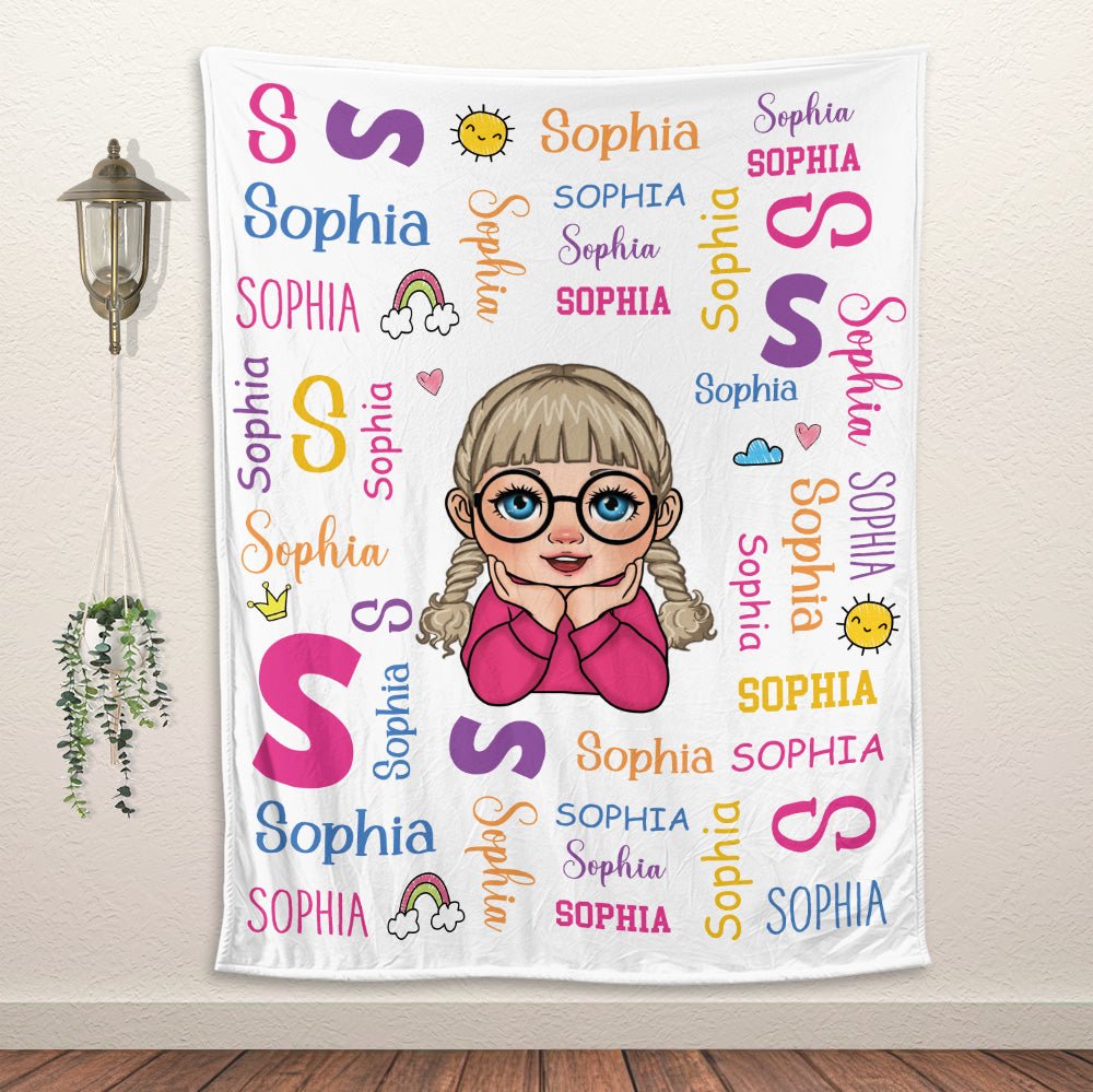 Cute Baby In A Colorful World - Personalized Blanket - Giftago