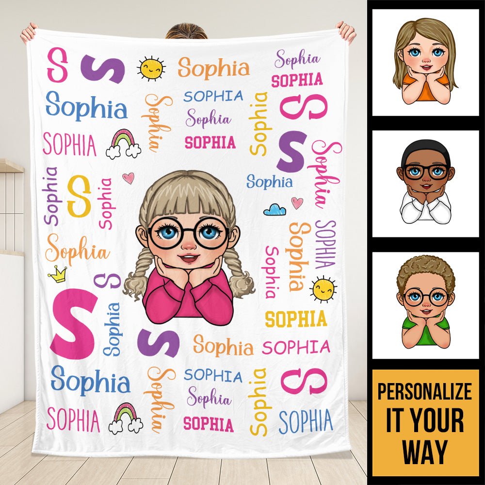 Cute Baby In A Colorful World - Personalized Blanket - Giftago