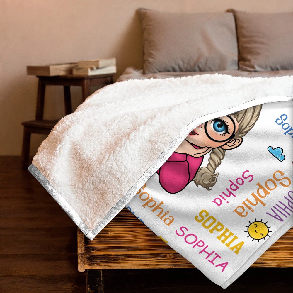 Cute Baby In A Colorful World - Personalized Blanket - Giftago