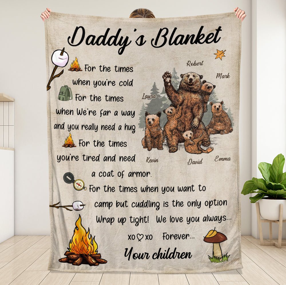 Daddy's Camping Blanket - Personalized Blanket - Giftago