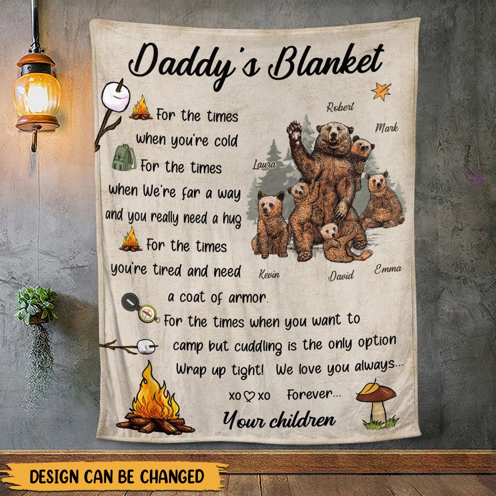 Daddy's Camping Blanket - Personalized Blanket - Giftago