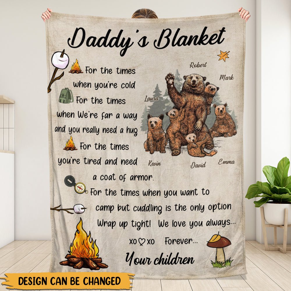 Daddy's Camping Blanket - Personalized Blanket - Giftago