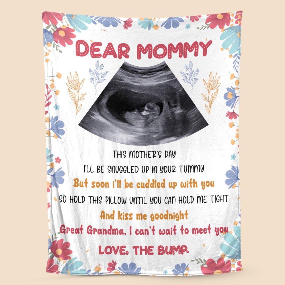 Dear Mommy Flower - Personalized Blanket - Best Gift For Mother, Grandma - Giftago