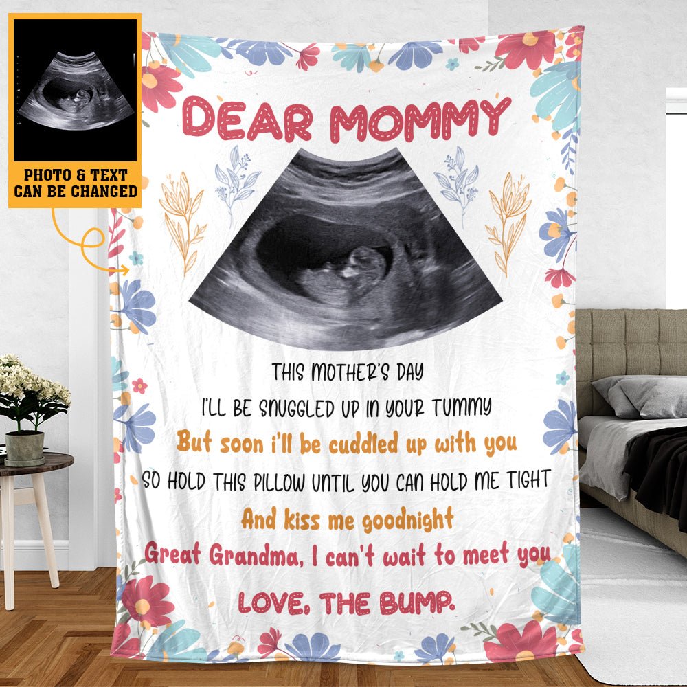 Dear Mommy Flower - Personalized Blanket - Best Gift For Mother, Grandma - Giftago