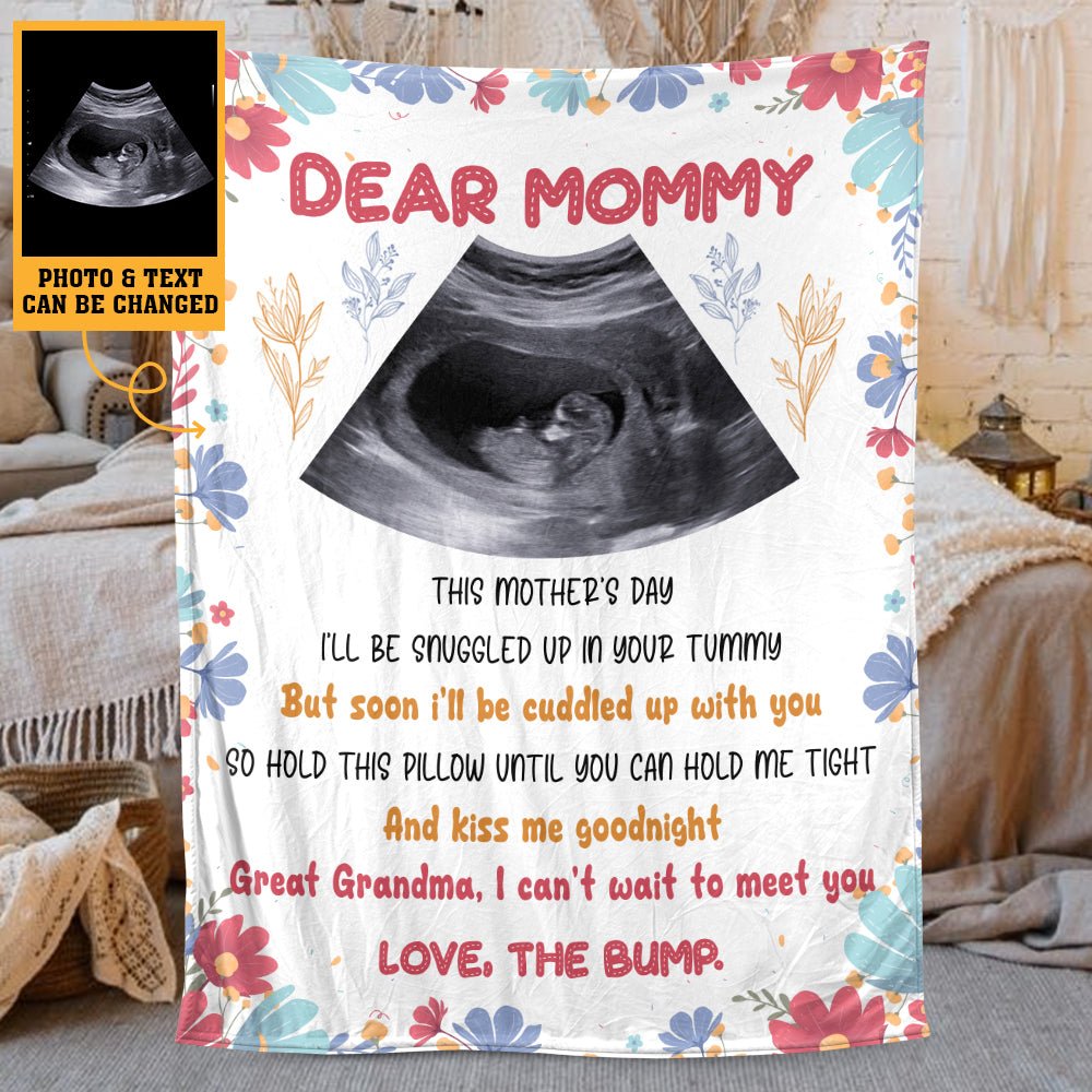 Dear Mommy Flower - Personalized Blanket - Best Gift For Mother, Grandma - Giftago