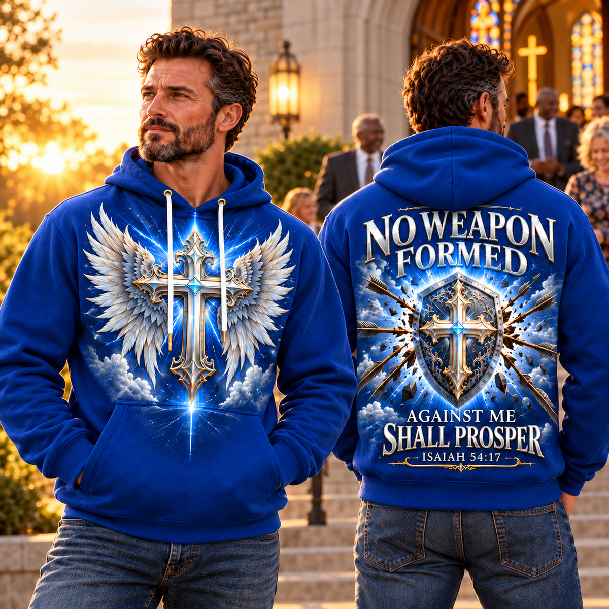 Royal Blue Divine Shield No Weapon Formed Hoodie