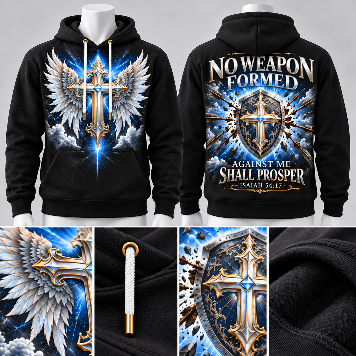 Black Divine Shield No Weapon Formed Hoodie