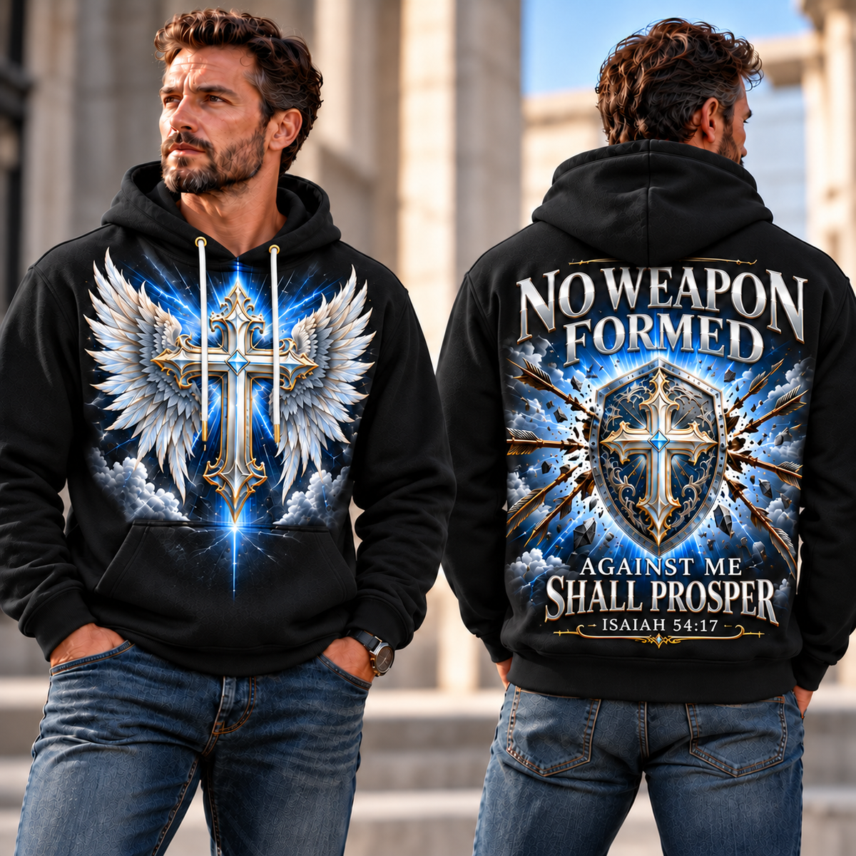 Black Divine Shield No Weapon Formed Hoodie