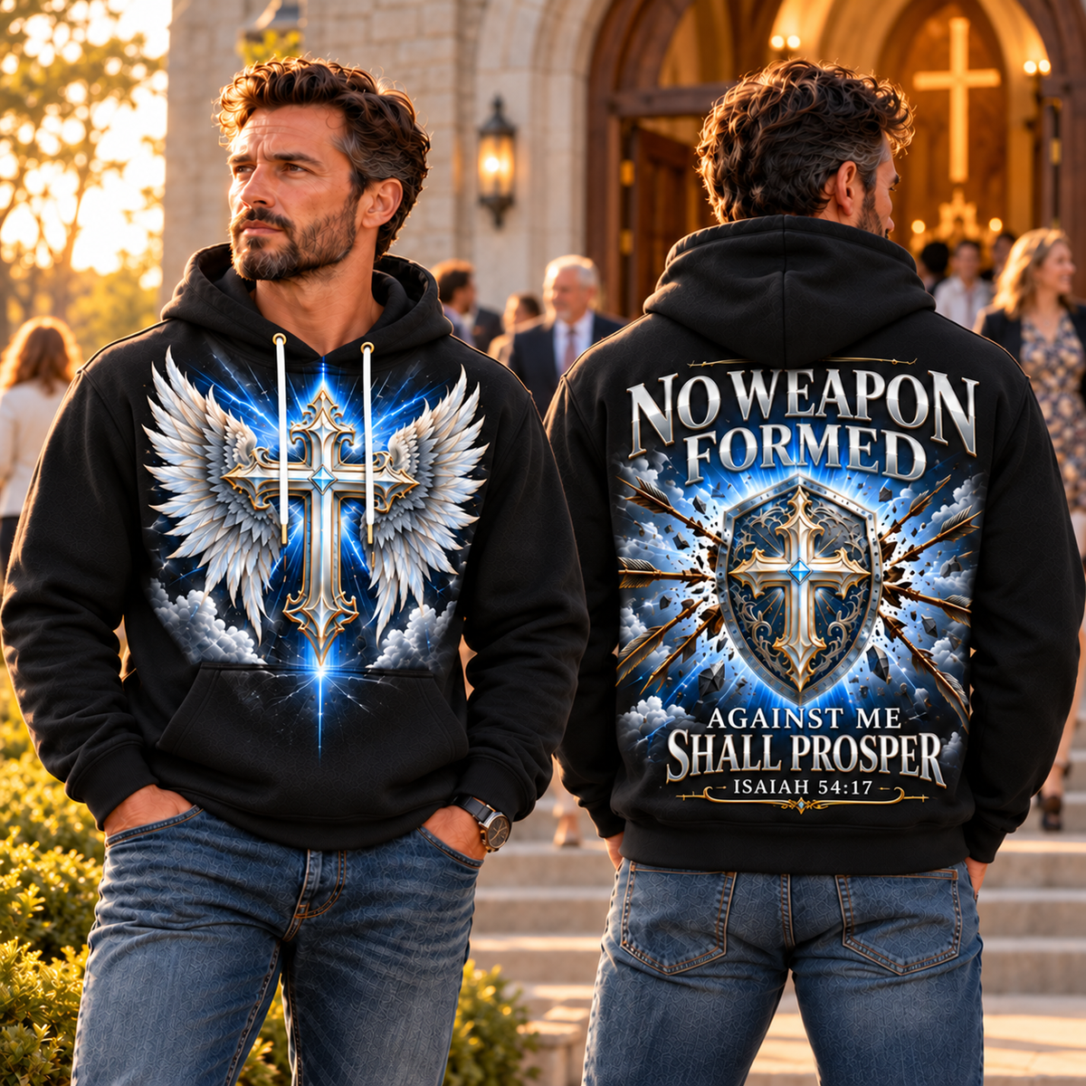 Black Divine Shield No Weapon Formed Hoodie