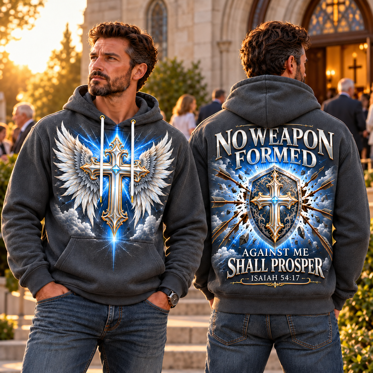 Charcoal Gray Divine Shield No Weapon Formed Hoodie