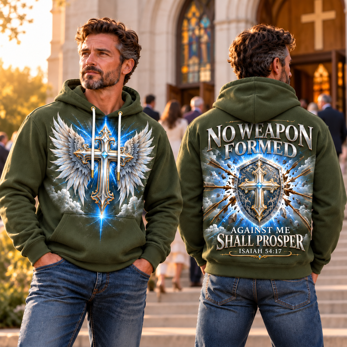 Olive Green Divine Shield No Weapon Formed Hoodie
