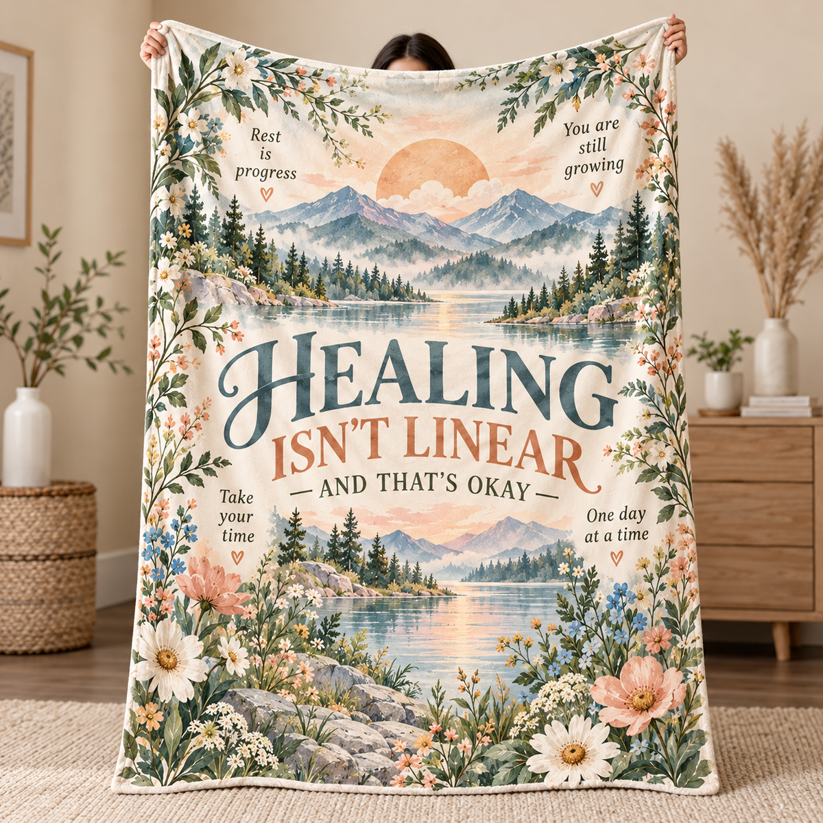 Still Waters Healing Isn’t Linear Affirmation Blanket