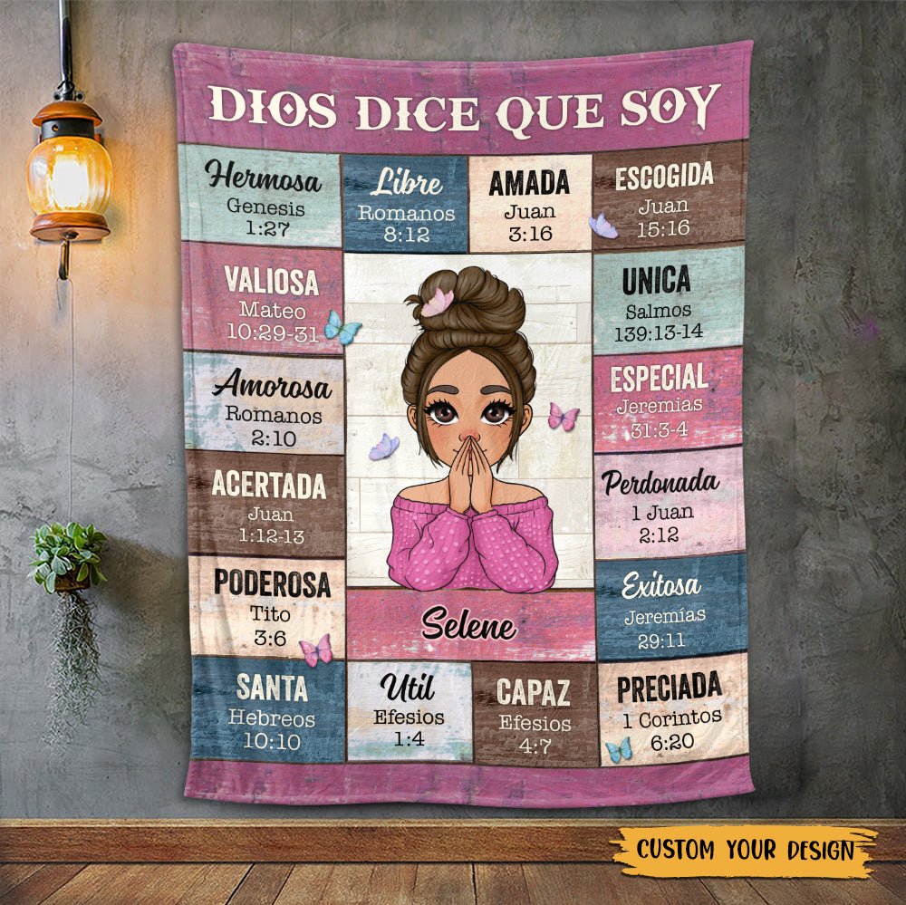 Dios dice que soy (God Says I Am) - Personalized Blanket - Best Gift For Mother, For Grandma - Giftago