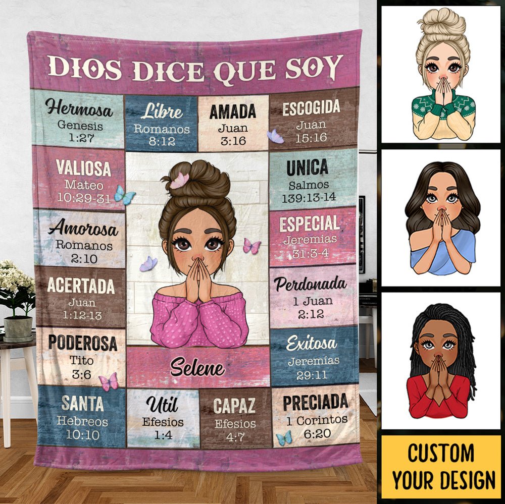 Dios dice que soy (God Says I Am) - Personalized Blanket - Best Gift For Mother, For Grandma - Giftago