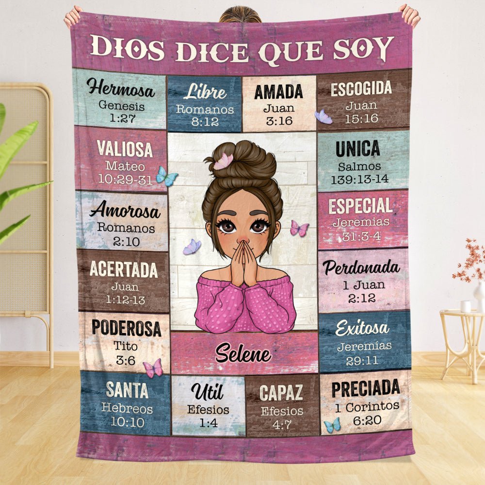 Dios dice que soy (God Says I Am) - Personalized Blanket - Best Gift For Mother, For Grandma - Giftago