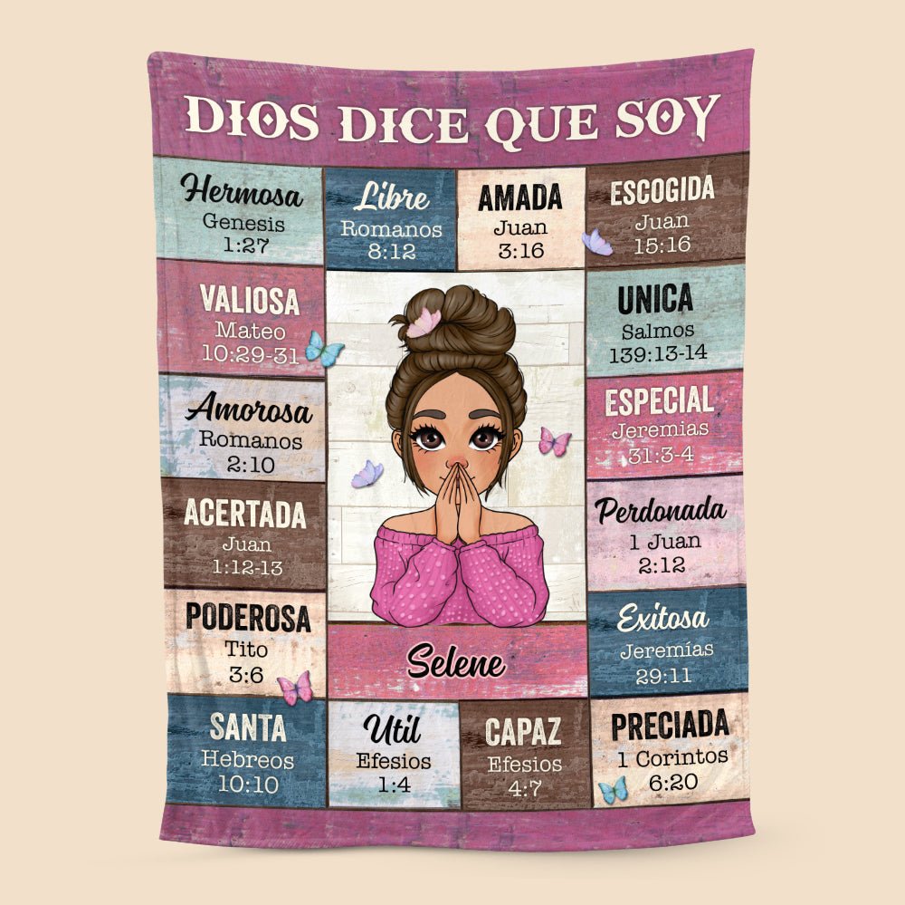 Dios dice que soy (God Says I Am) - Personalized Blanket - Best Gift For Mother, For Grandma - Giftago