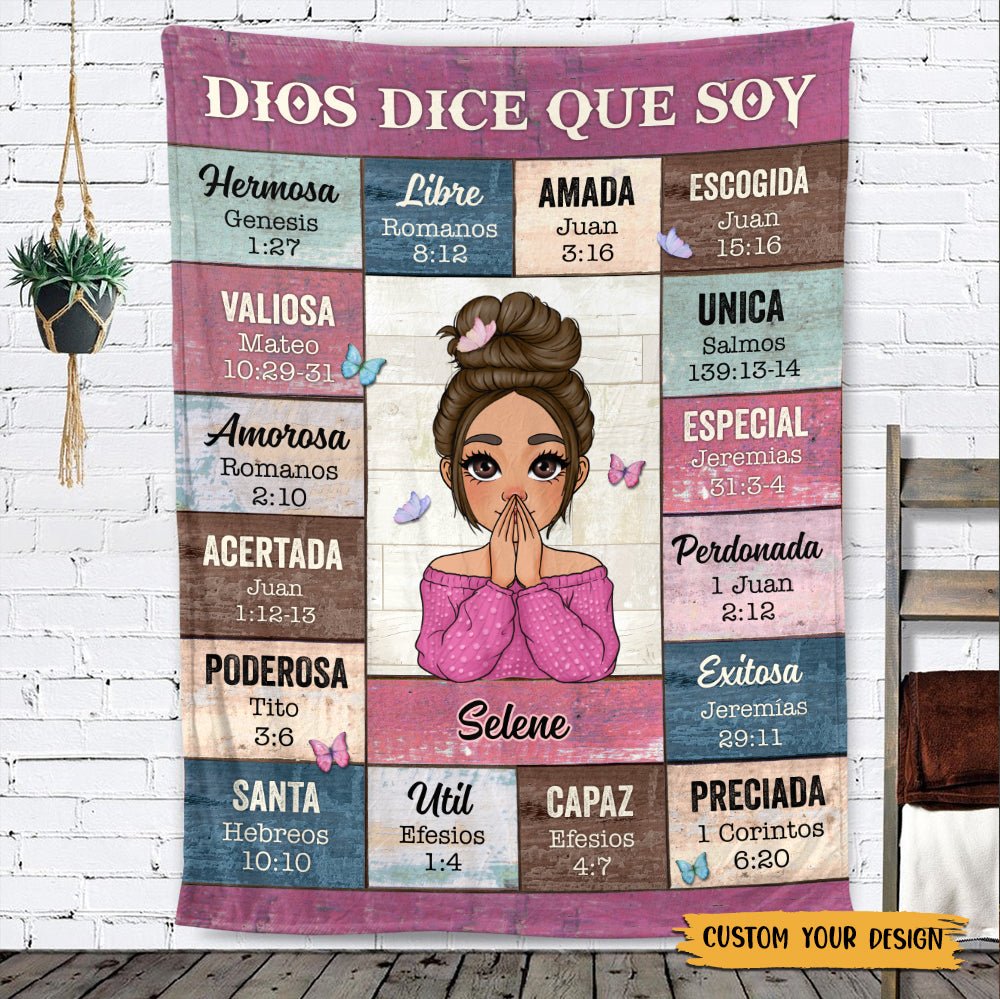 Dios dice que soy (God Says I Am) - Personalized Blanket - Best Gift For Mother, For Grandma - Giftago