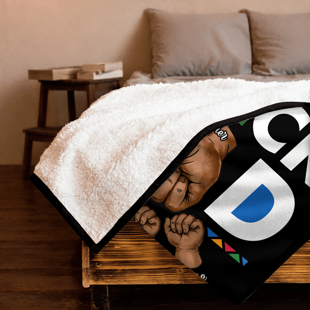 Dope Black Dad Fist Blanket - Personalized Blanket - Giftago