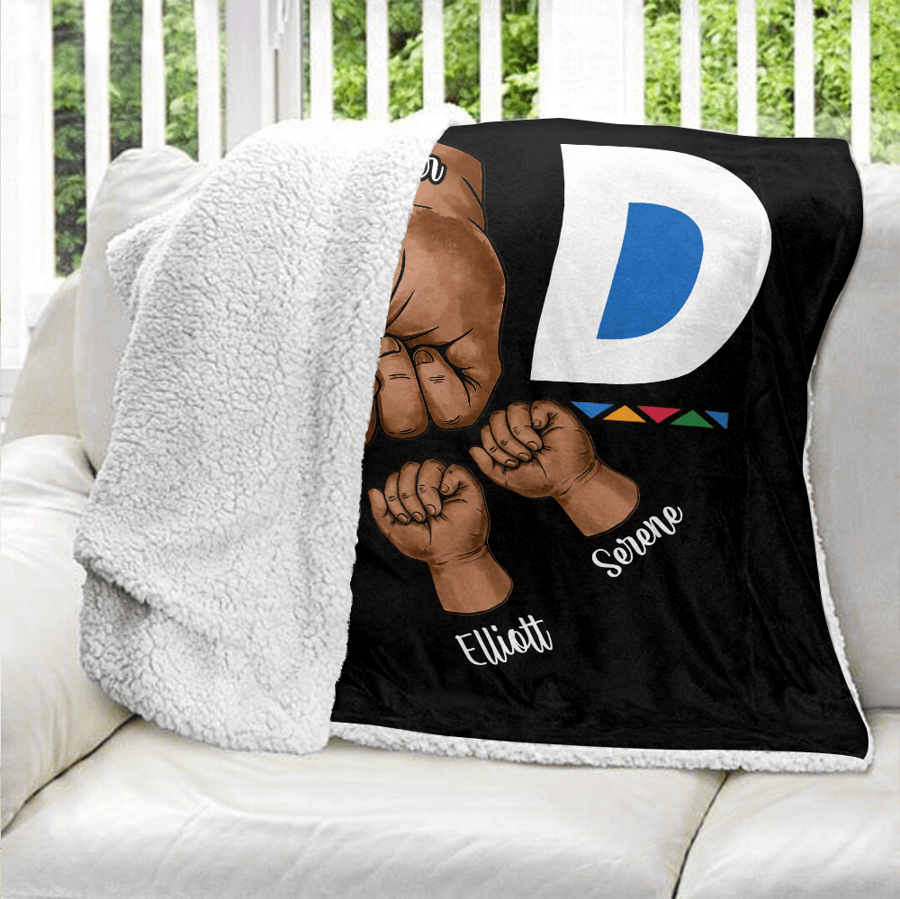 Dope Black Dad Fist Blanket - Personalized Blanket - Giftago