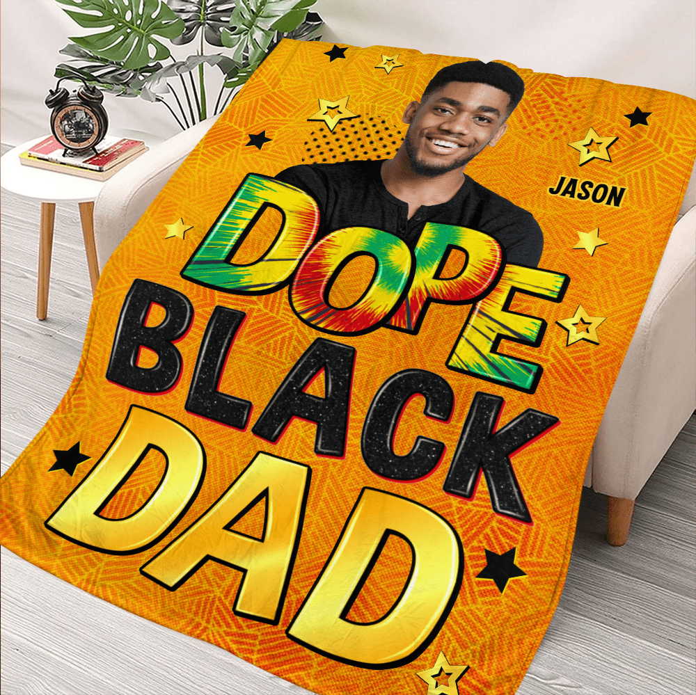 Dope Black Dad Ver 2 - Personalized Blanket - Giftago