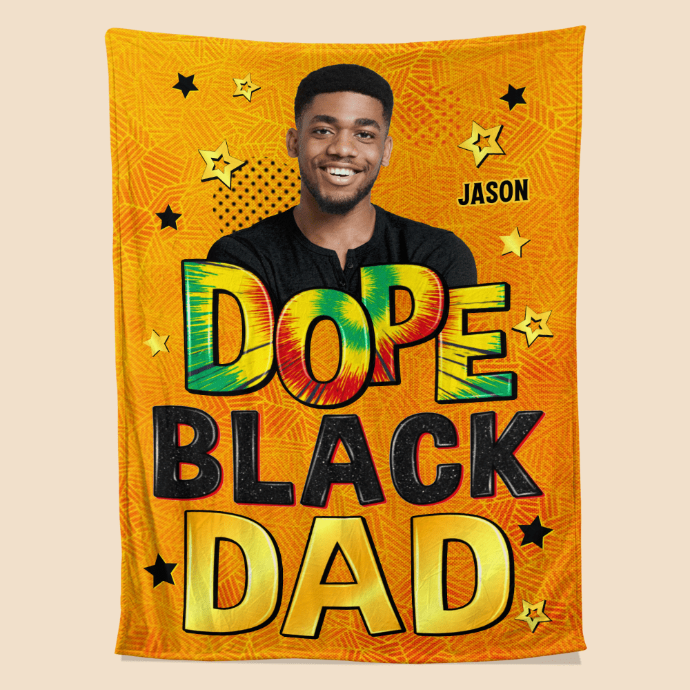 Dope Black Dad Ver 2 - Personalized Blanket - Giftago