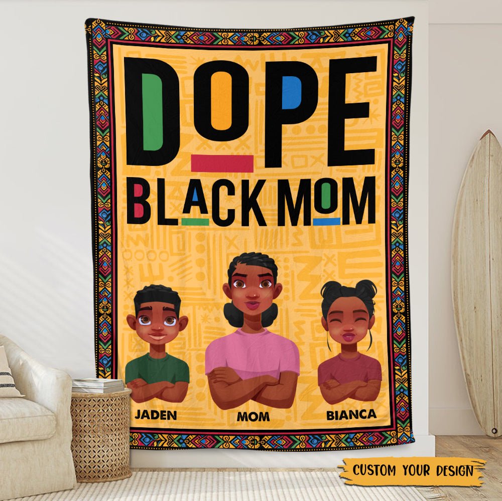 Dope Black Dad/Mom - Personalized Blanket - Best Gift For Family - Giftago