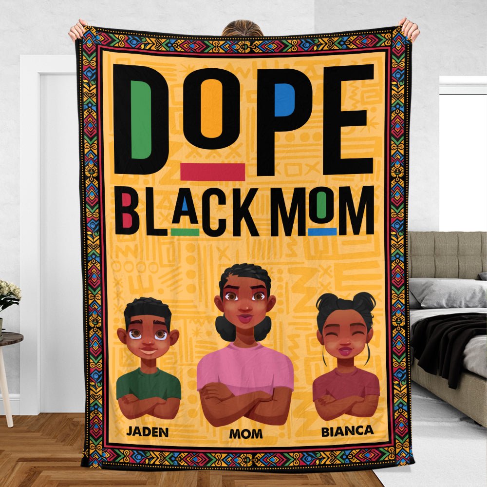 Dope Black Dad/Mom - Personalized Blanket - Best Gift For Family - Giftago