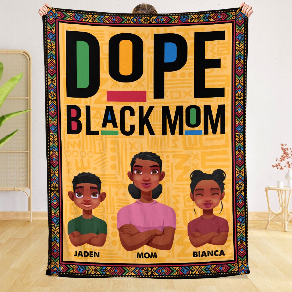 Dope Black Dad/Mom - Personalized Blanket - Best Gift For Family - Giftago
