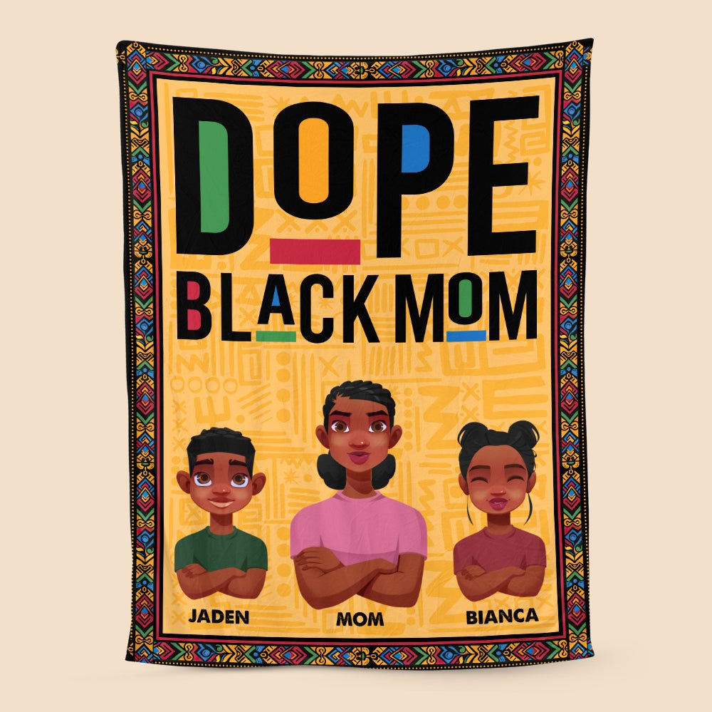 Dope Black Dad/Mom - Personalized Blanket - Best Gift For Family - Giftago
