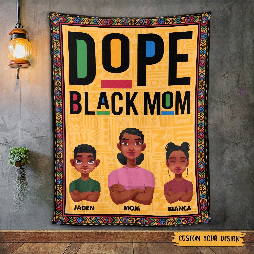 Dope Black Dad/Mom - Personalized Blanket - Best Gift For Family - Giftago