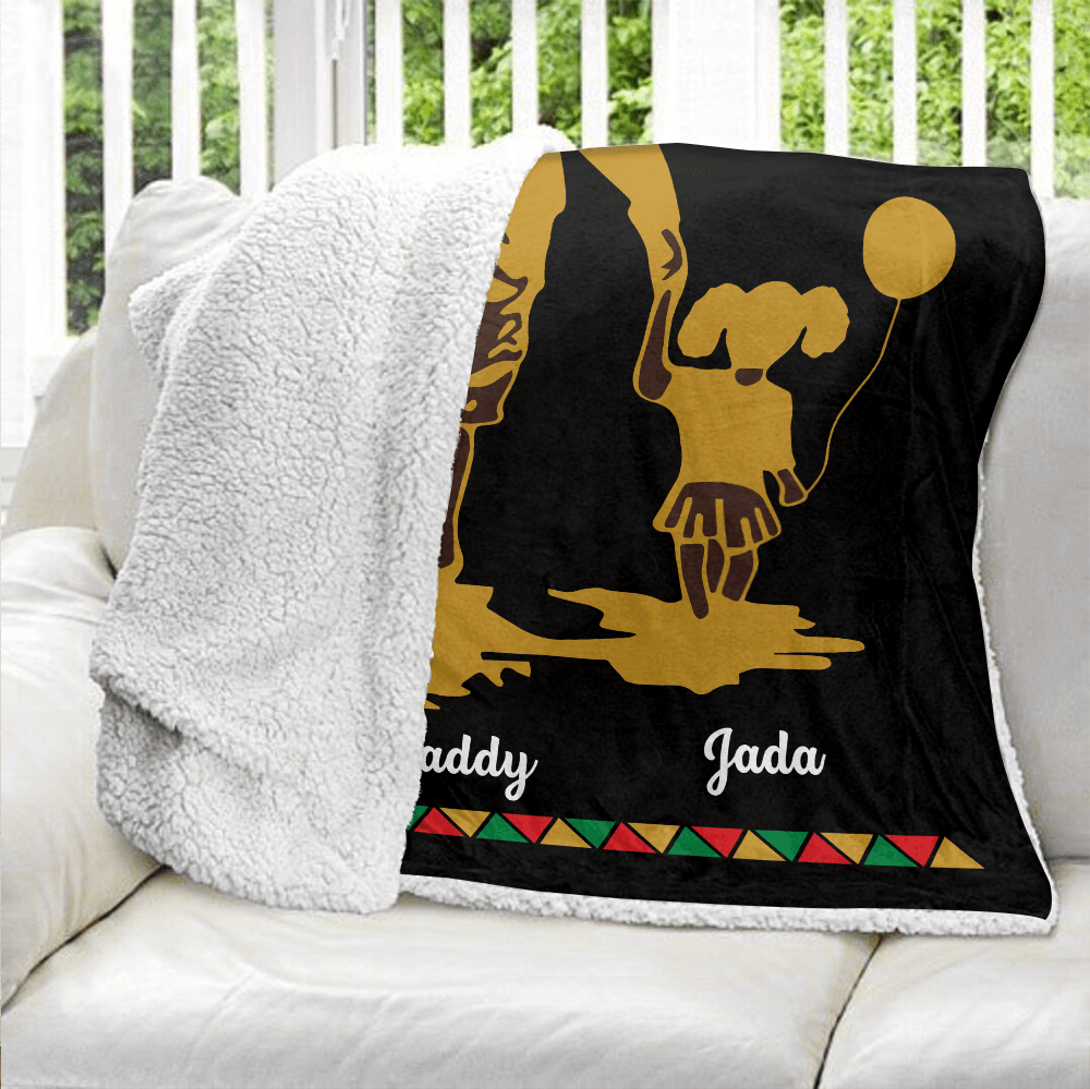 Dope Black Father Daughter And Son Blanket - Personalized Blanket - Giftago