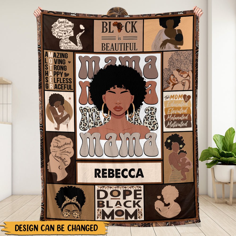 Dope Black Mom - Personalized Blanket - Best Gift For Mother - Giftago