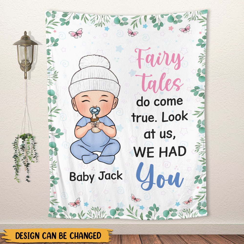 Fairy Tales Come True - Newborn Baby Personalized Blanket - Giftago