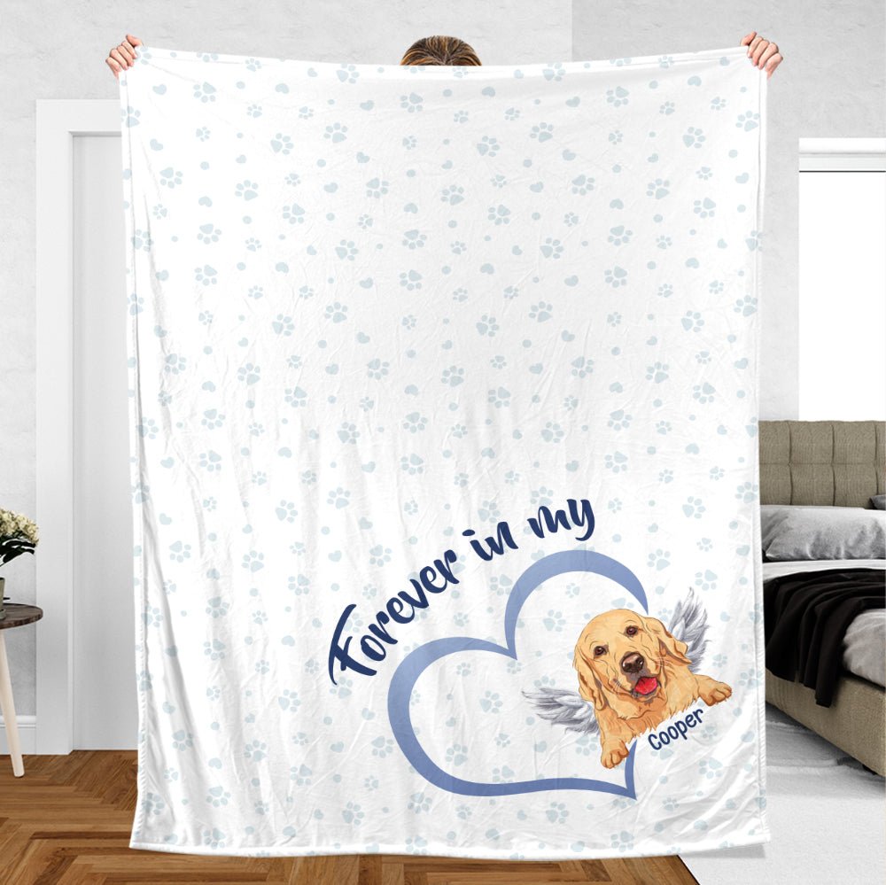 Forever In My Heart - Personalized Blanket - Best Gift For Dog Lovers - Giftago