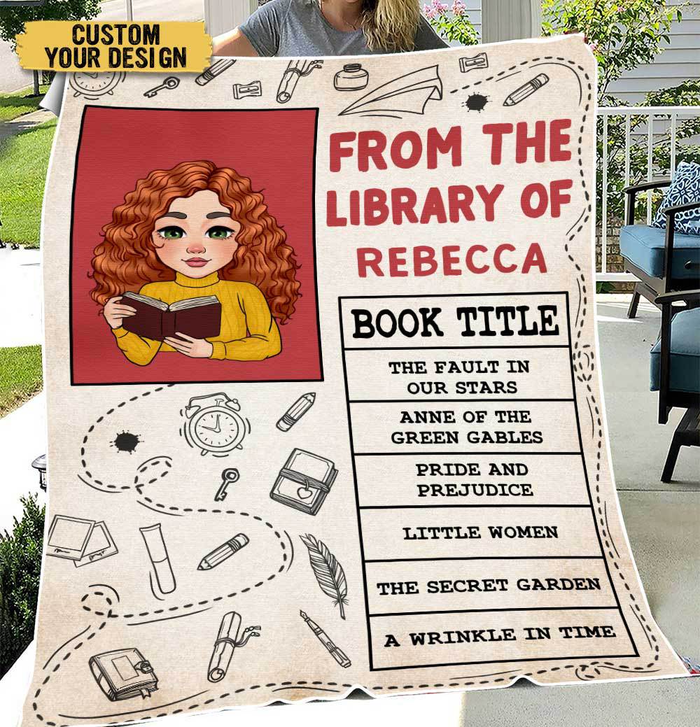 From The Library Of - Personalized Blanket - Thoughtful Gift For Birthday - Giftago