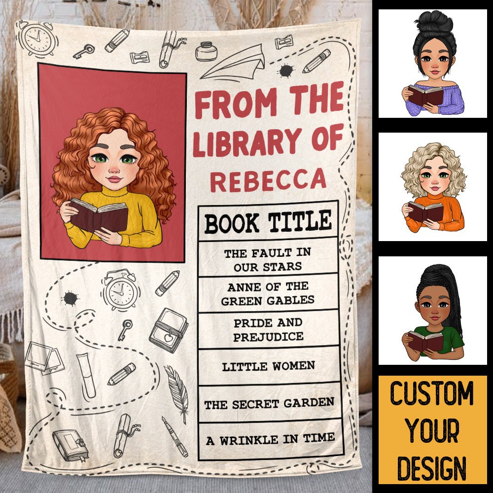 From The Library Of - Personalized Blanket - Thoughtful Gift For Birthday - Giftago