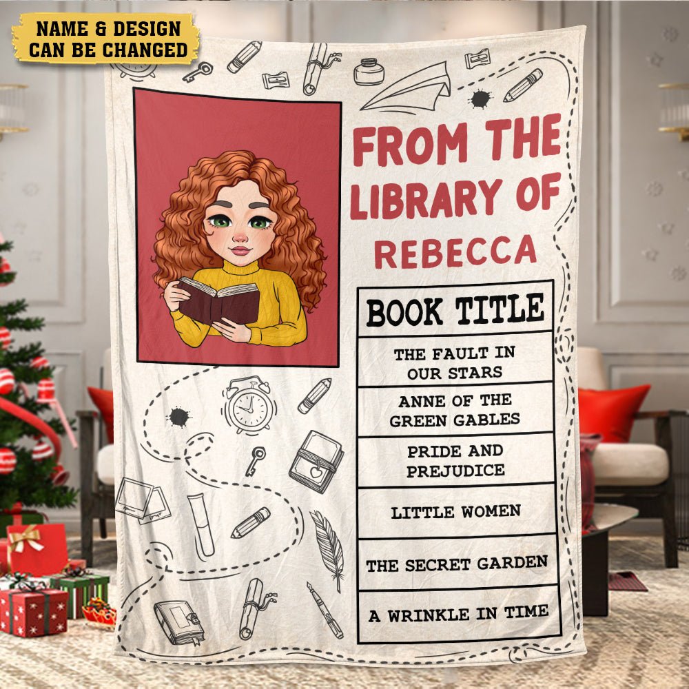 From The Library Of - Personalized Blanket - Thoughtful Gift For Birthday - Giftago