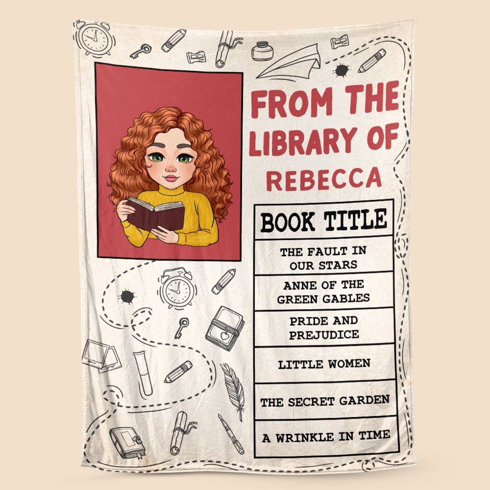 From The Library Of - Personalized Blanket - Thoughtful Gift For Birthday - Giftago