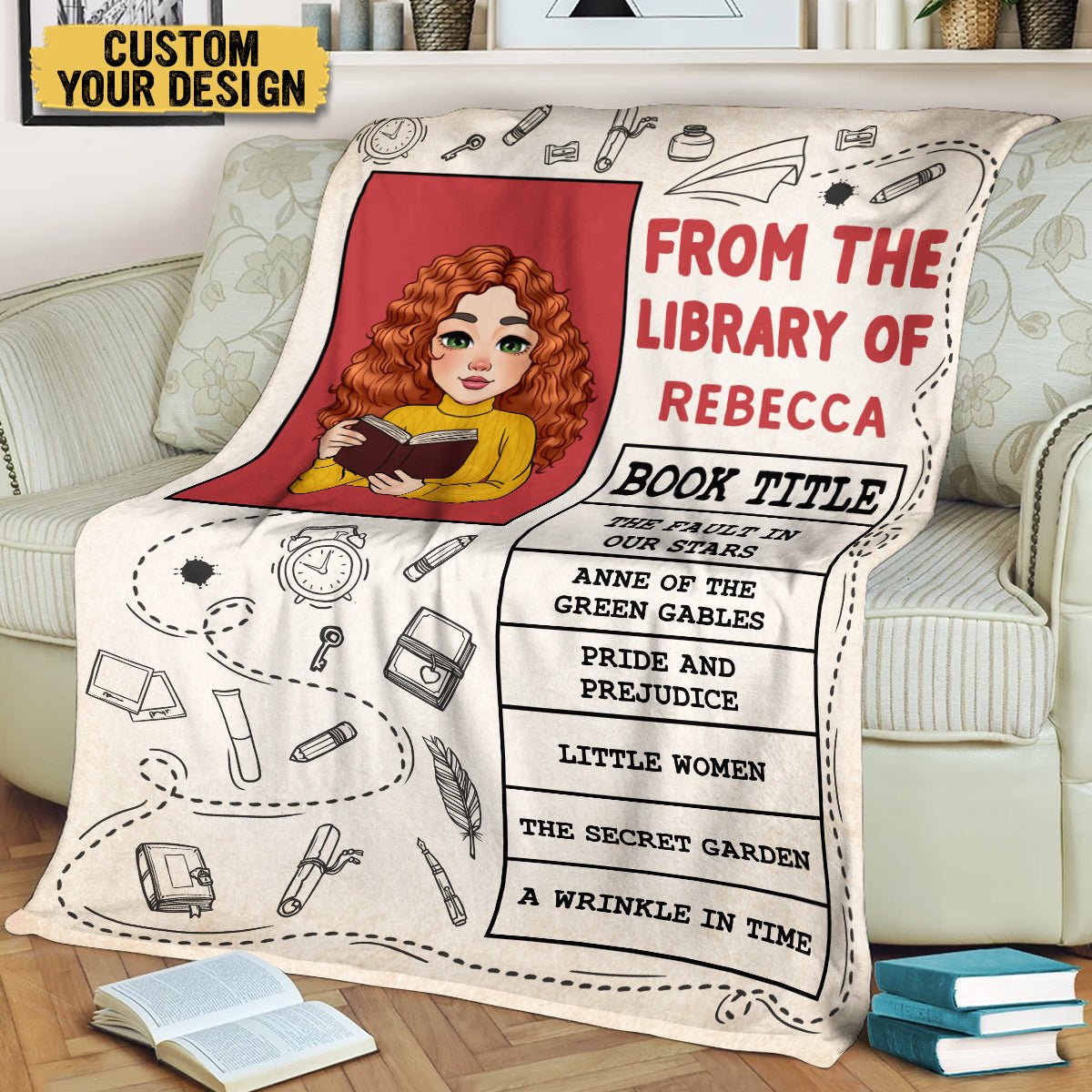 From The Library Of - Personalized Blanket - Thoughtful Gift For Birthday - Giftago