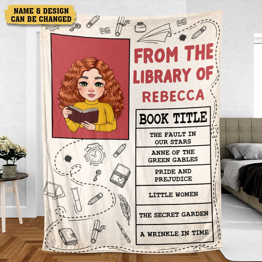 From The Library Of - Personalized Blanket - Thoughtful Gift For Birthday - Giftago