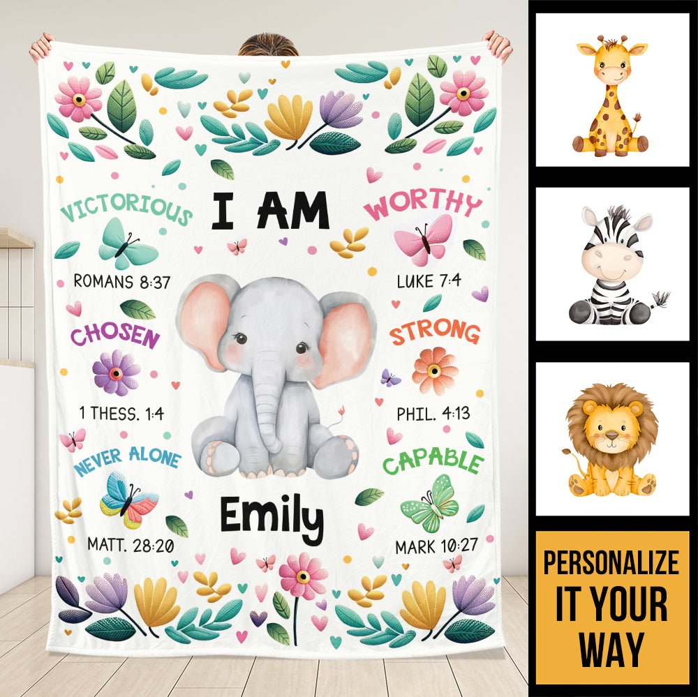 Gift For Baby I Am Animal Blanket - Personalized Blanket