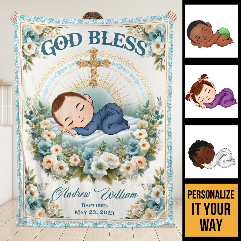 God Bless The Child Blanket - Personalized Blanket - Giftago