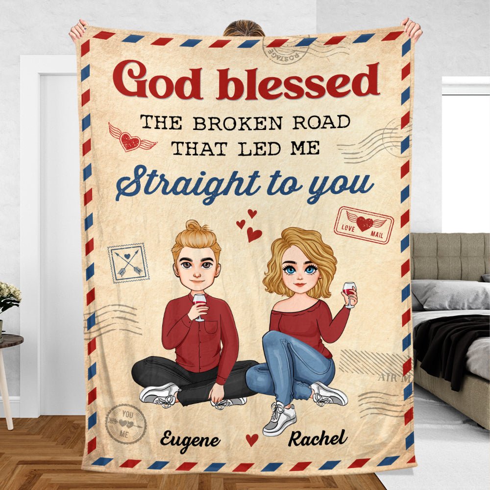God Blessed Couple - Personalized Blanket - Meaningful Gift For Valentine, For Couple - Giftago