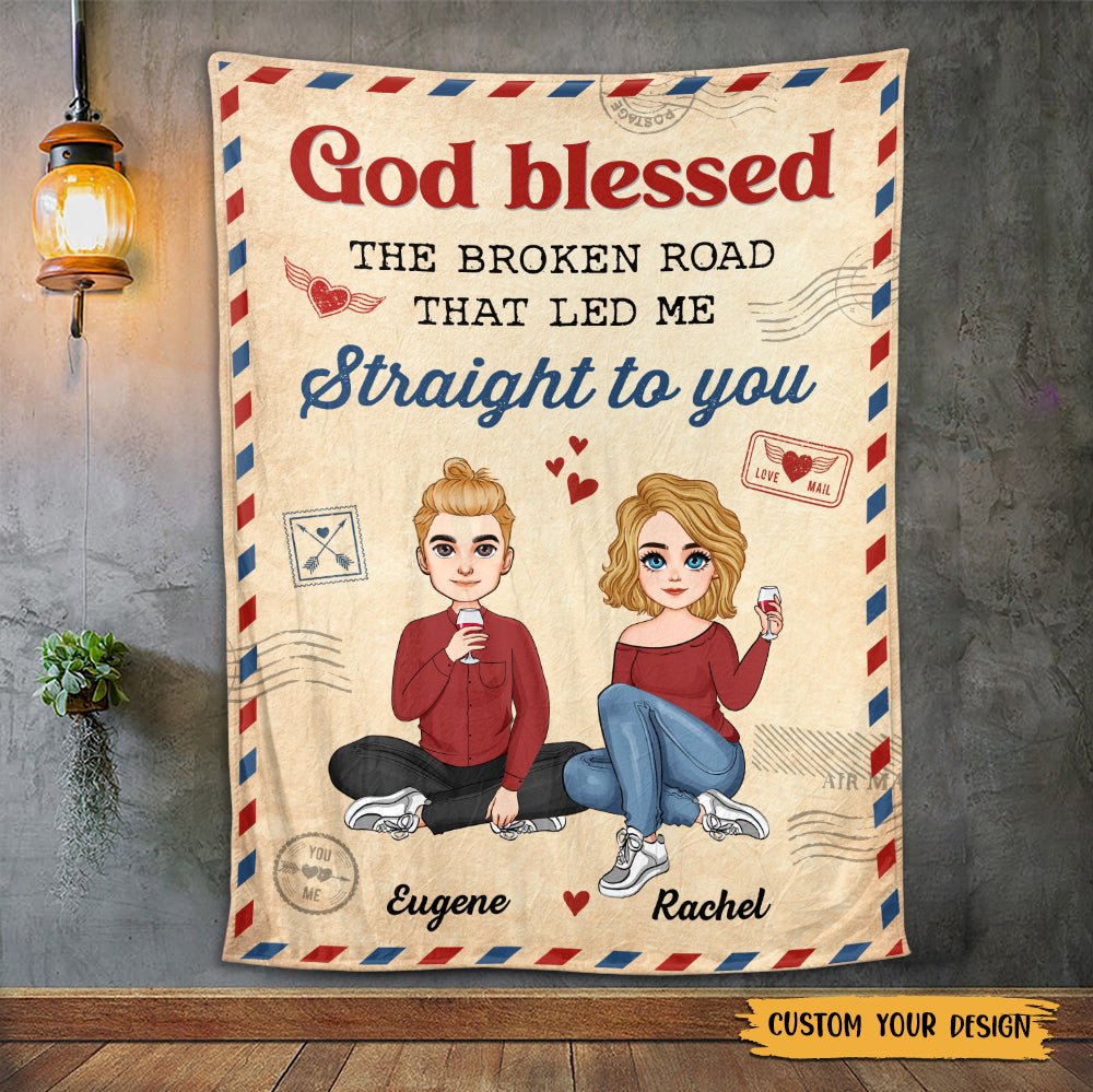 God Blessed Couple - Personalized Blanket - Meaningful Gift For Valentine, For Couple - Giftago