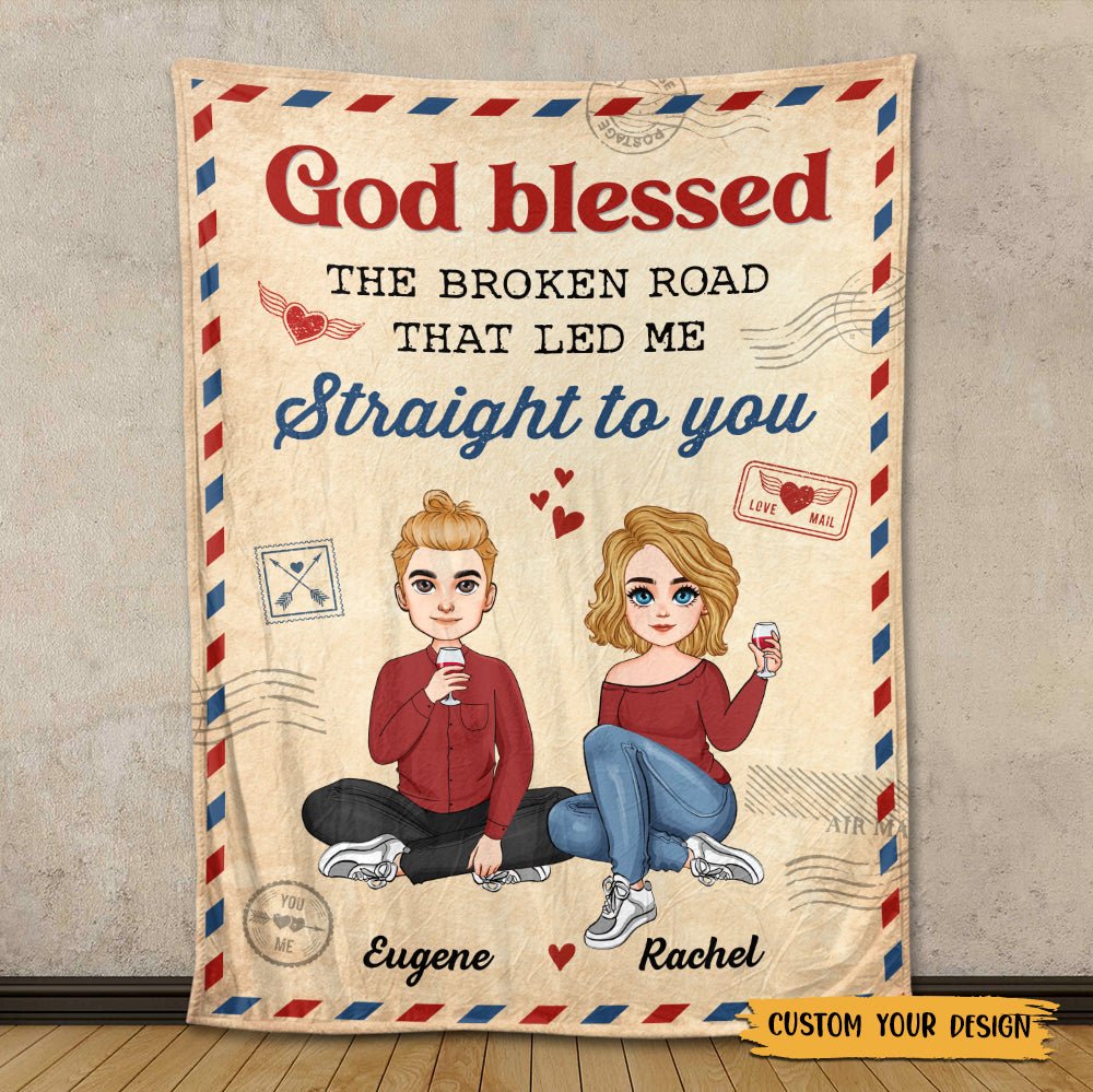 God Blessed Couple - Personalized Blanket - Meaningful Gift For Valentine, For Couple - Giftago